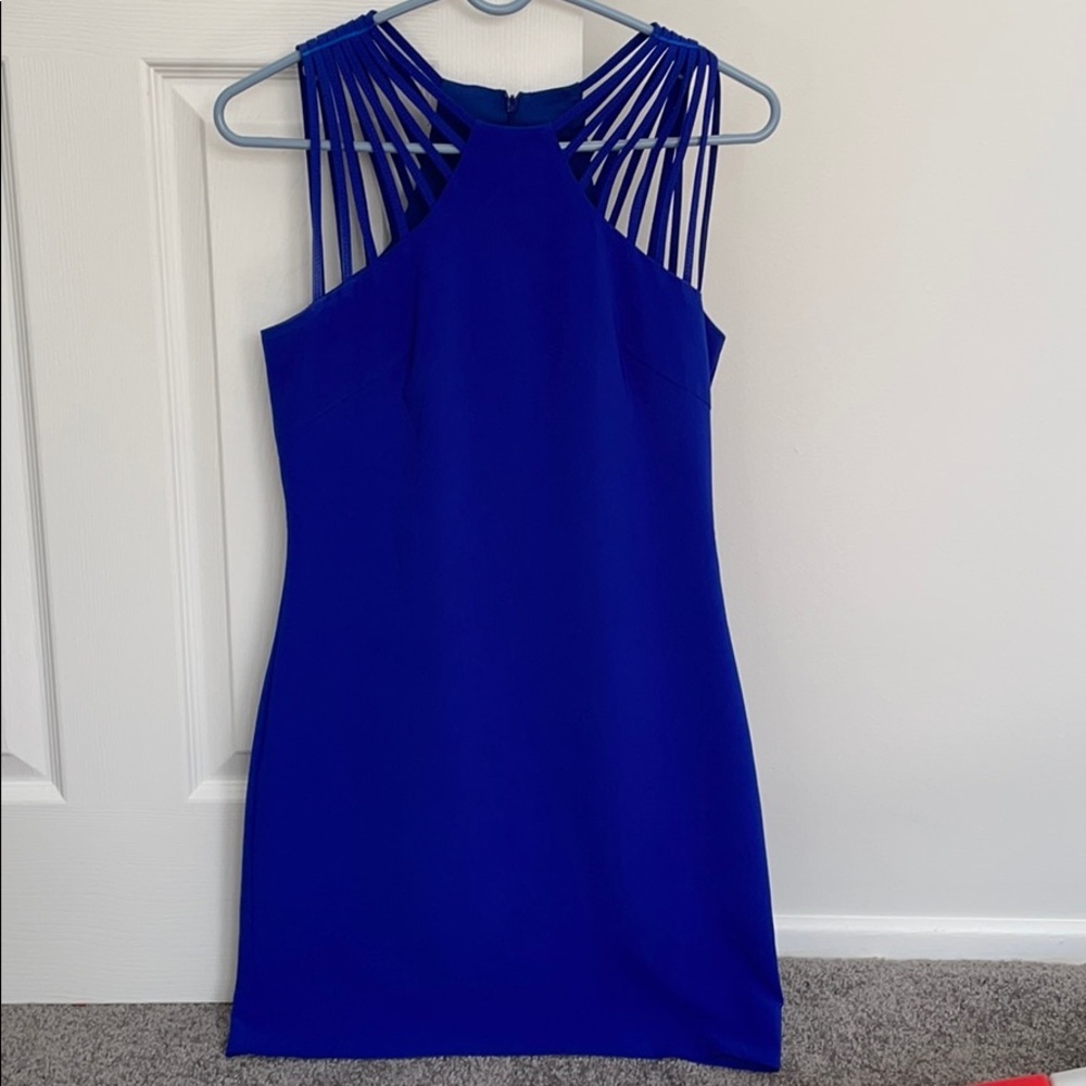Dress the Population royal blue dress